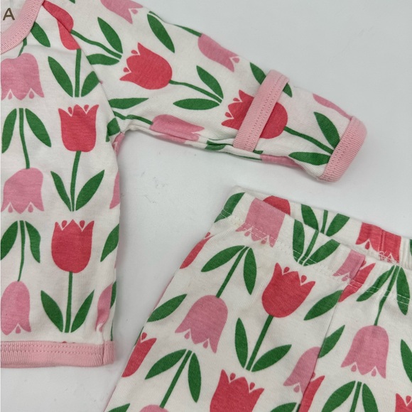 M+A MONICA + ANDY ORGANIC PINK TULIP KIMONO FOOTIE OUTFIT 🌸SZ NB🌸 - Picture 5 of 13